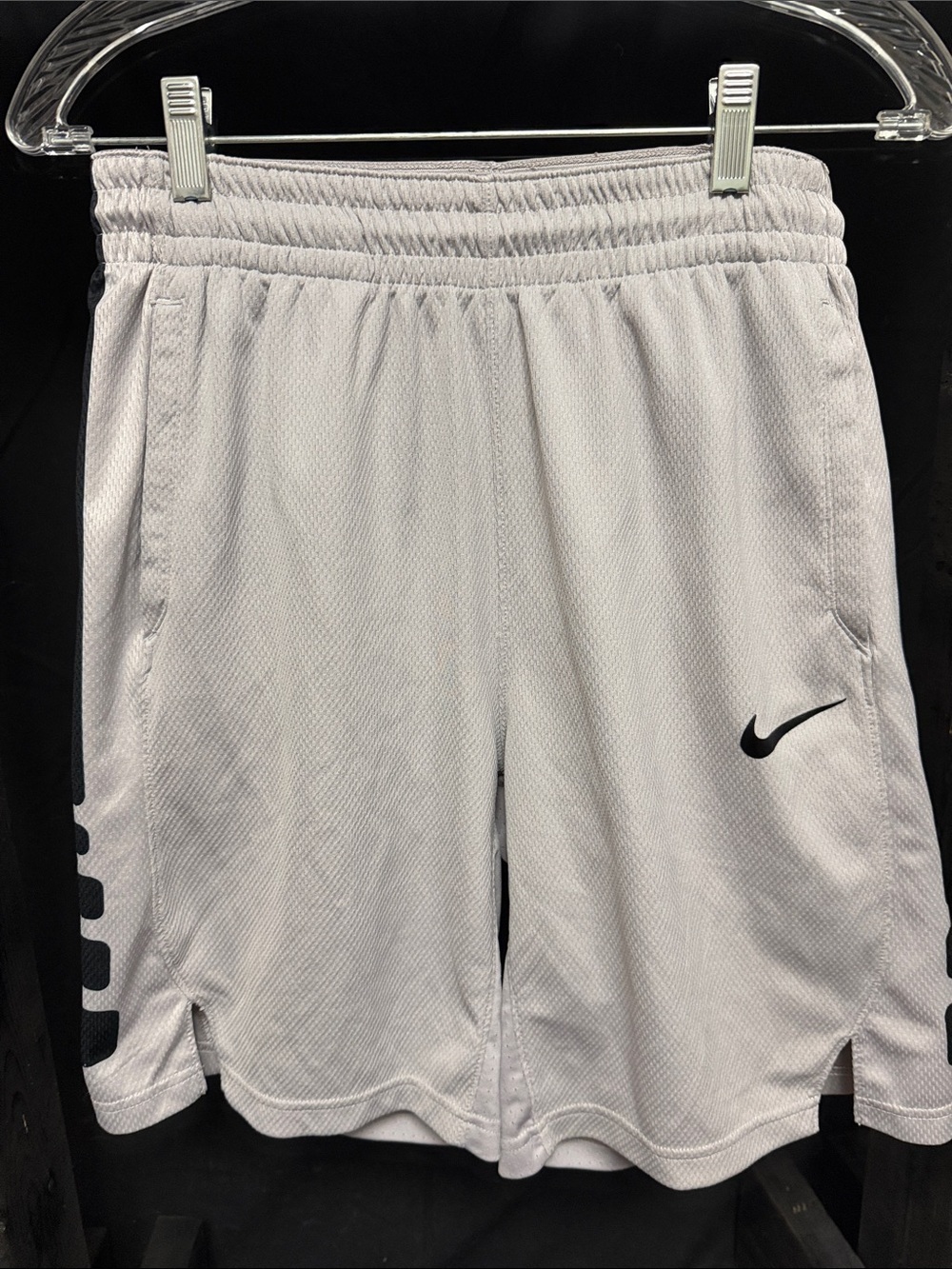 Nike Gray Basketball Mesh Shorts with Black Swoosh